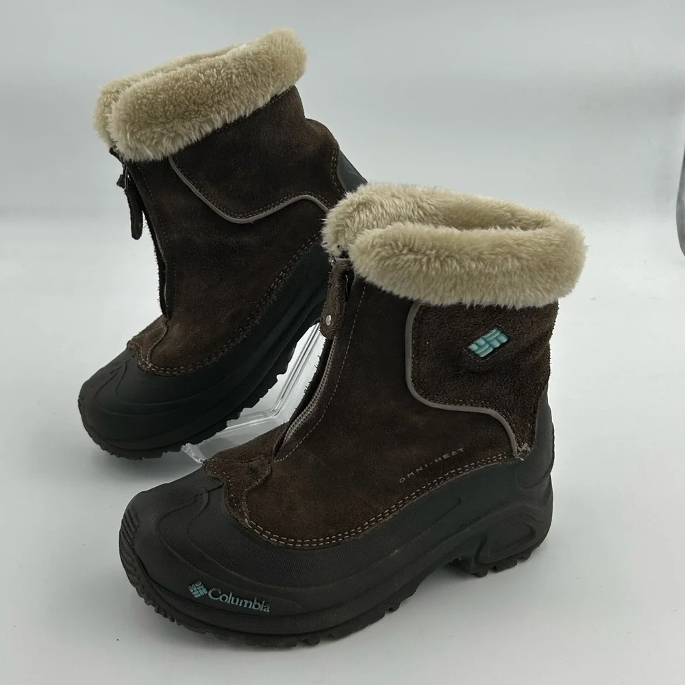 Columbia Brown Suede Omni-Heat Faux Fur Lined Boots